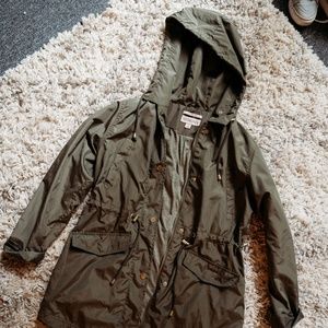 Merona Olive Green Rain Jacket Size Small